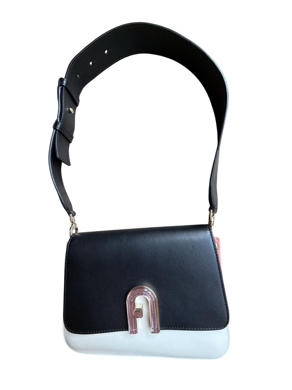 Furla Gemma colorblock leather shoulder bag purse